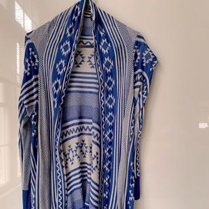 Blue Fringe Southwest Native Tribal Cardigan